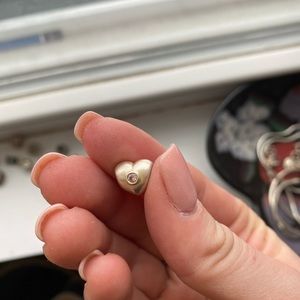 Heart with light pink stone pandora charm